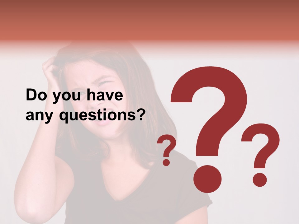 A Young Girl Is Holding Her Head In Her Hands PowerPoint Template