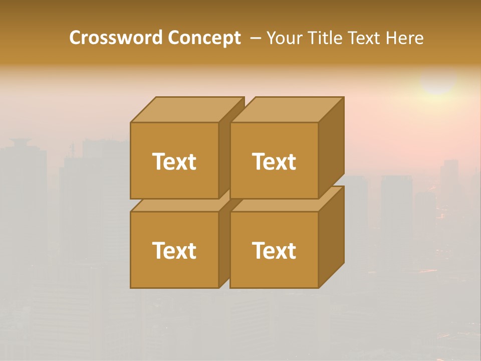A City Skyline With The Sun Setting In The Background PowerPoint Template