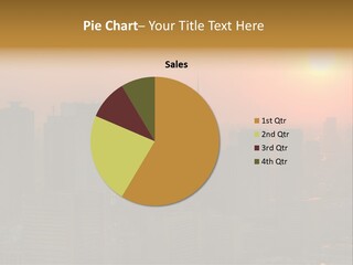 A City Skyline With The Sun Setting In The Background PowerPoint Template