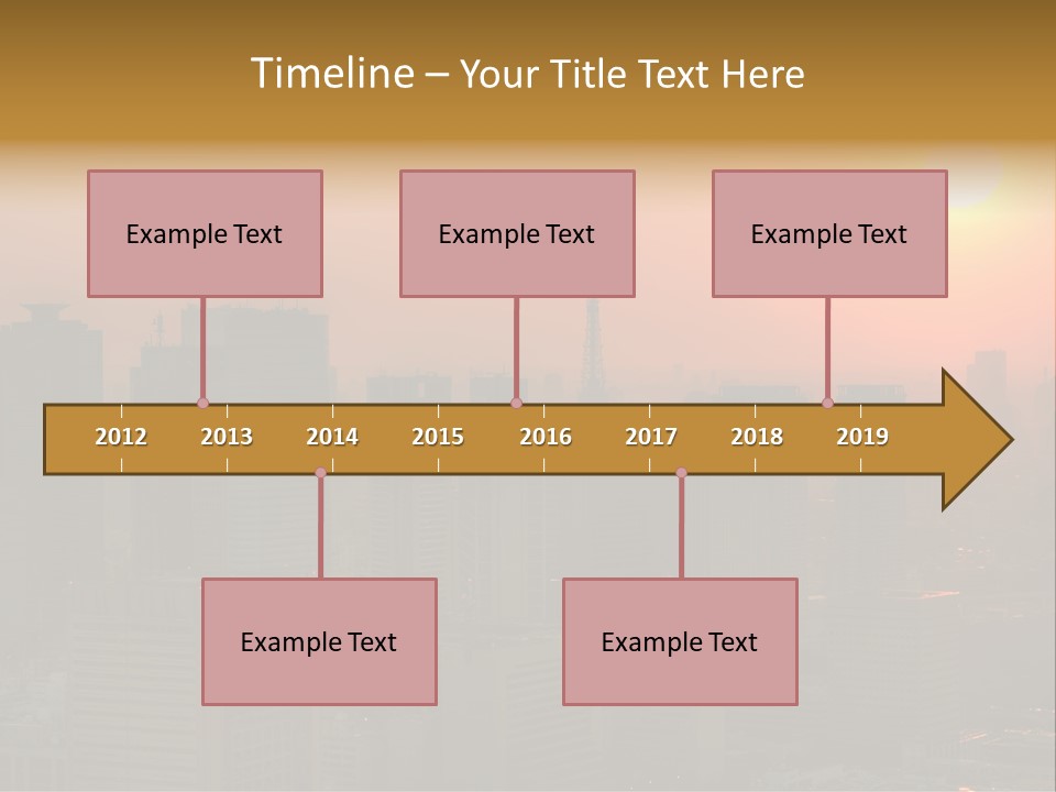 A City Skyline With The Sun Setting In The Background PowerPoint Template