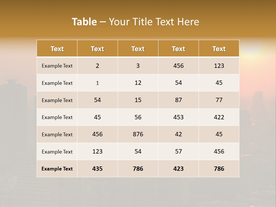 A City Skyline With The Sun Setting In The Background PowerPoint Template