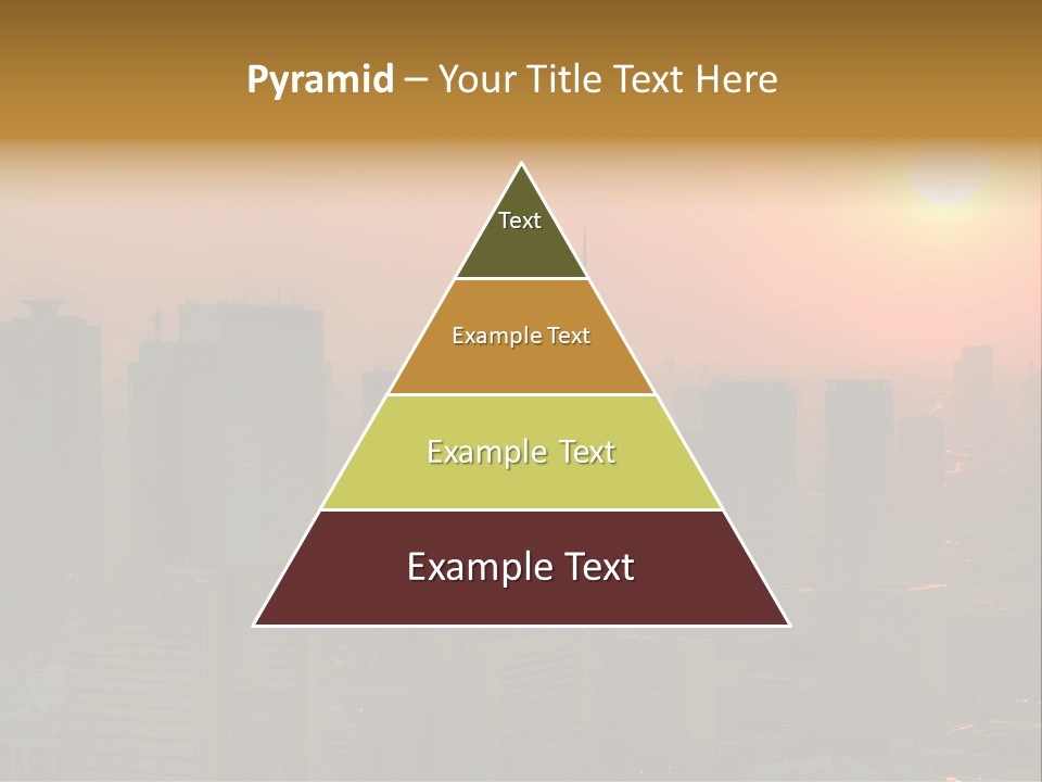 A City Skyline With The Sun Setting In The Background PowerPoint Template