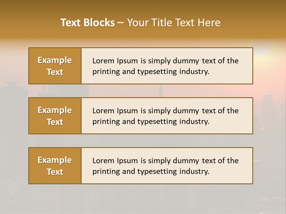 A City Skyline With The Sun Setting In The Background PowerPoint Template