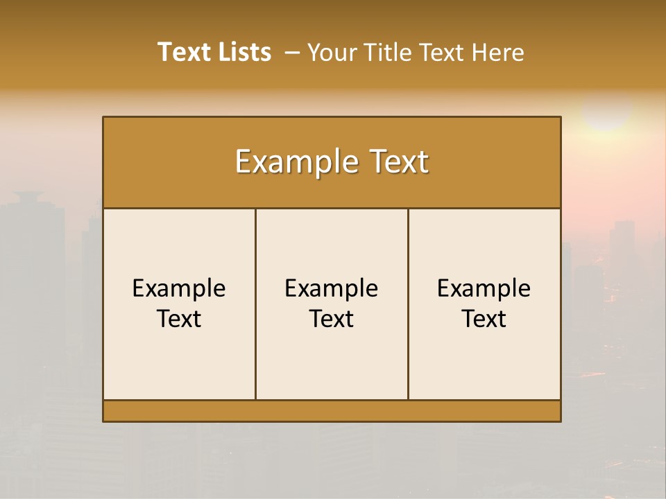 A City Skyline With The Sun Setting In The Background PowerPoint Template