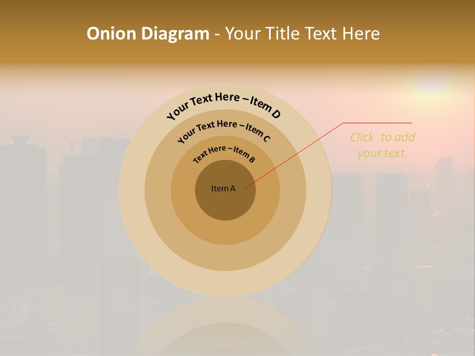 A City Skyline With The Sun Setting In The Background PowerPoint Template