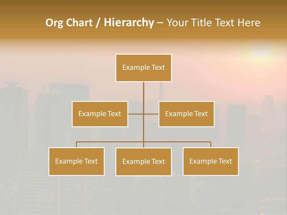 A City Skyline With The Sun Setting In The Background PowerPoint Template