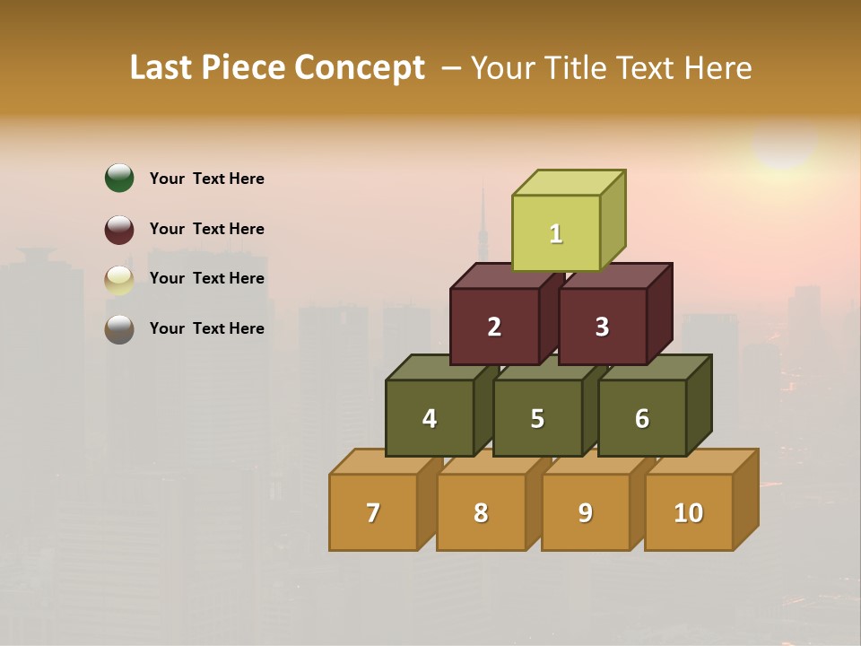 A City Skyline With The Sun Setting In The Background PowerPoint Template
