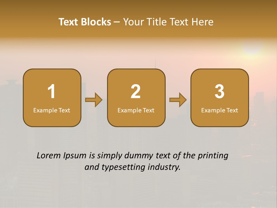 A City Skyline With The Sun Setting In The Background PowerPoint Template