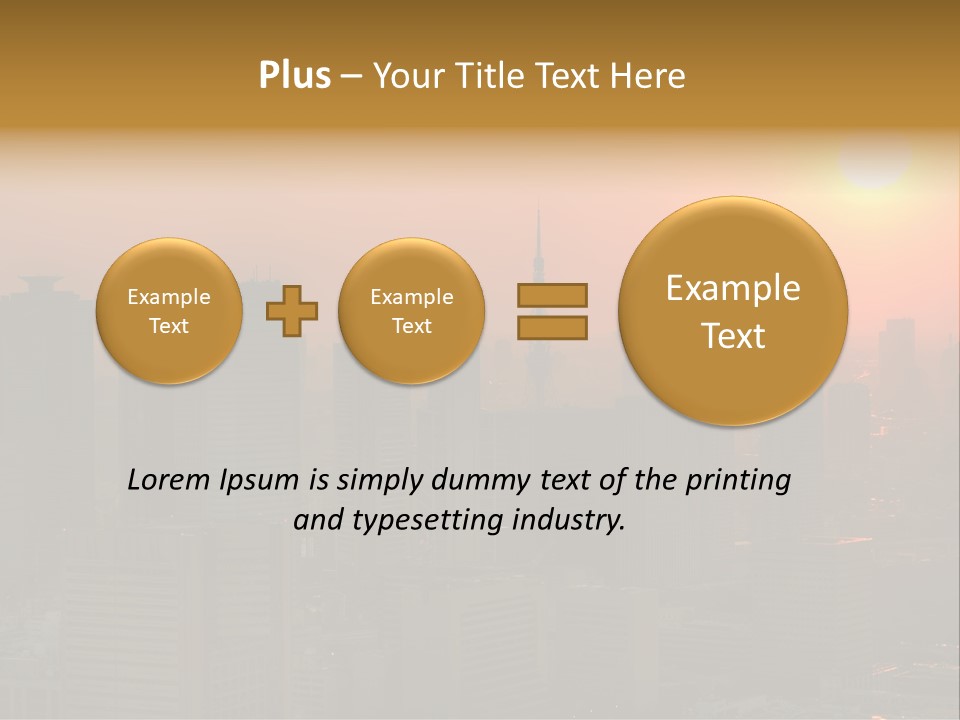 A City Skyline With The Sun Setting In The Background PowerPoint Template