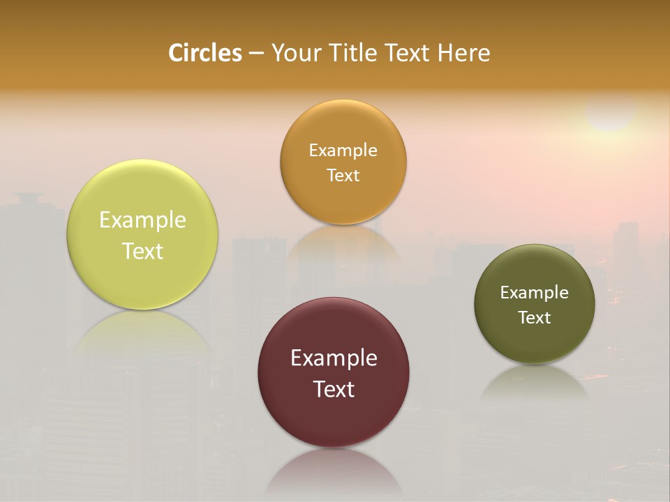 A City Skyline With The Sun Setting In The Background PowerPoint Template
