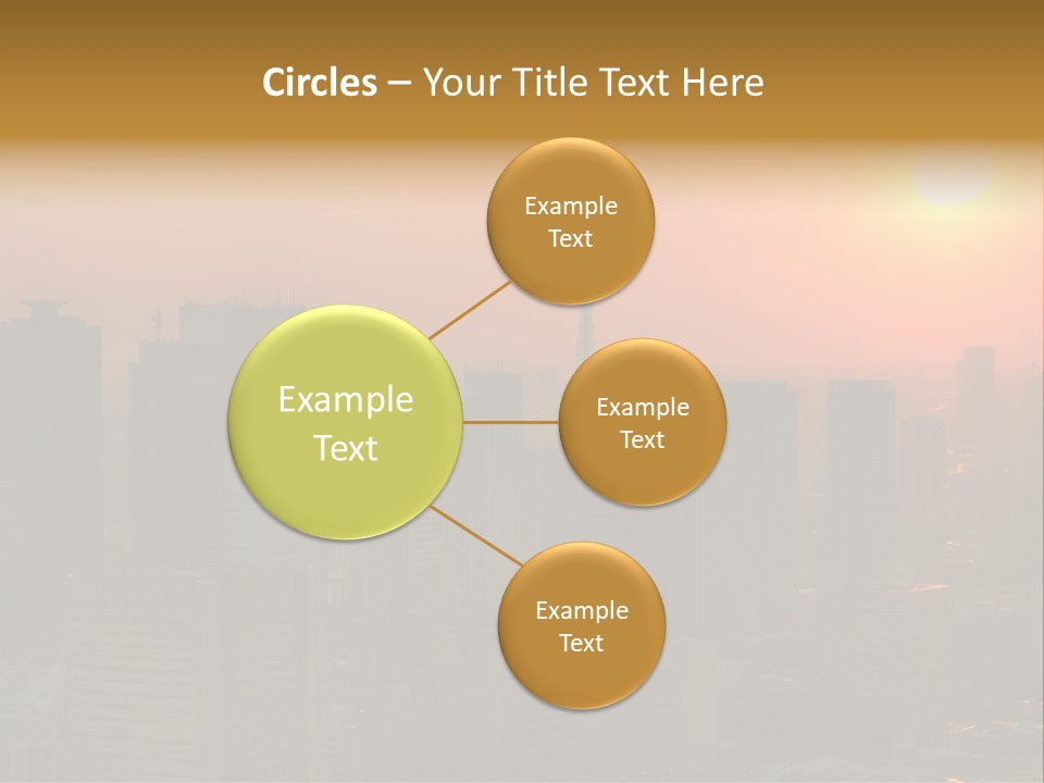 A City Skyline With The Sun Setting In The Background PowerPoint Template