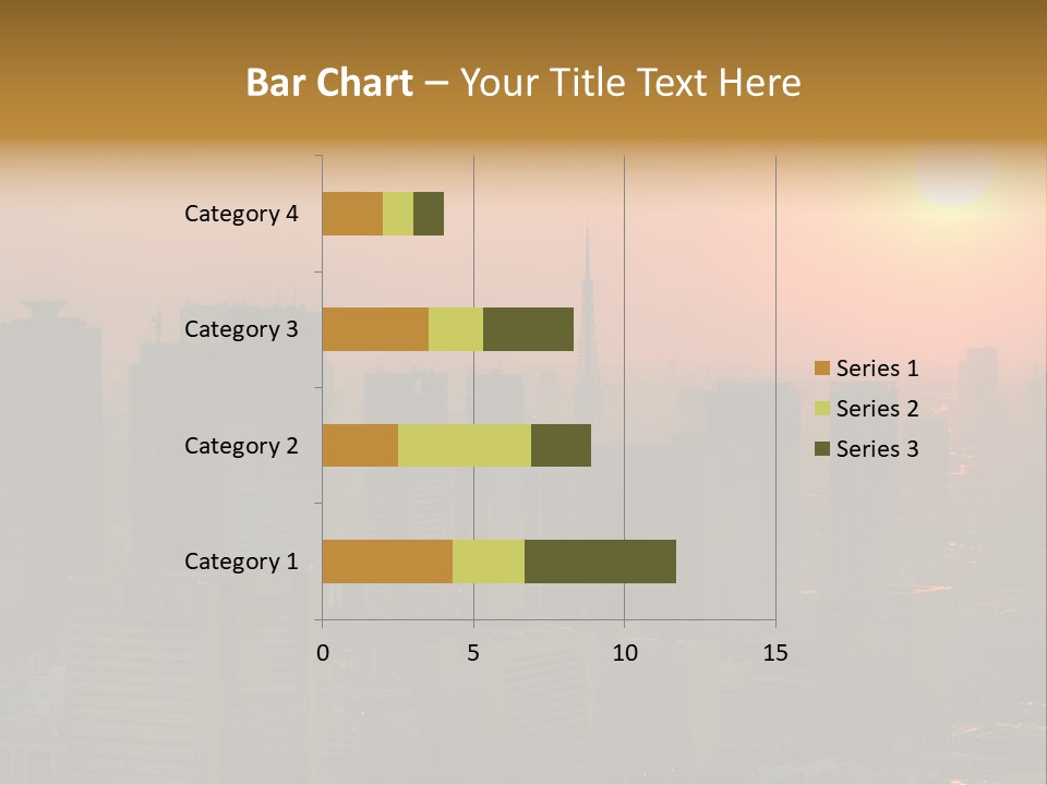 A City Skyline With The Sun Setting In The Background PowerPoint Template