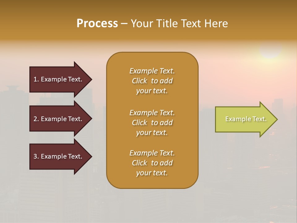 A City Skyline With The Sun Setting In The Background PowerPoint Template