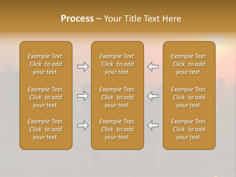 A City Skyline With The Sun Setting In The Background PowerPoint Template