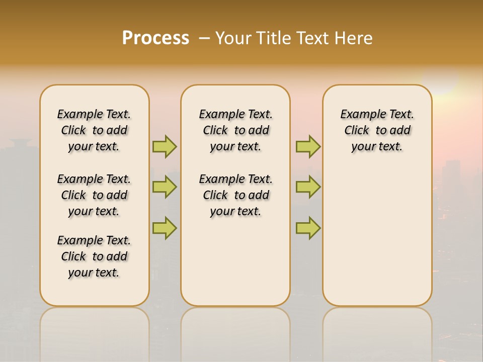 A City Skyline With The Sun Setting In The Background PowerPoint Template