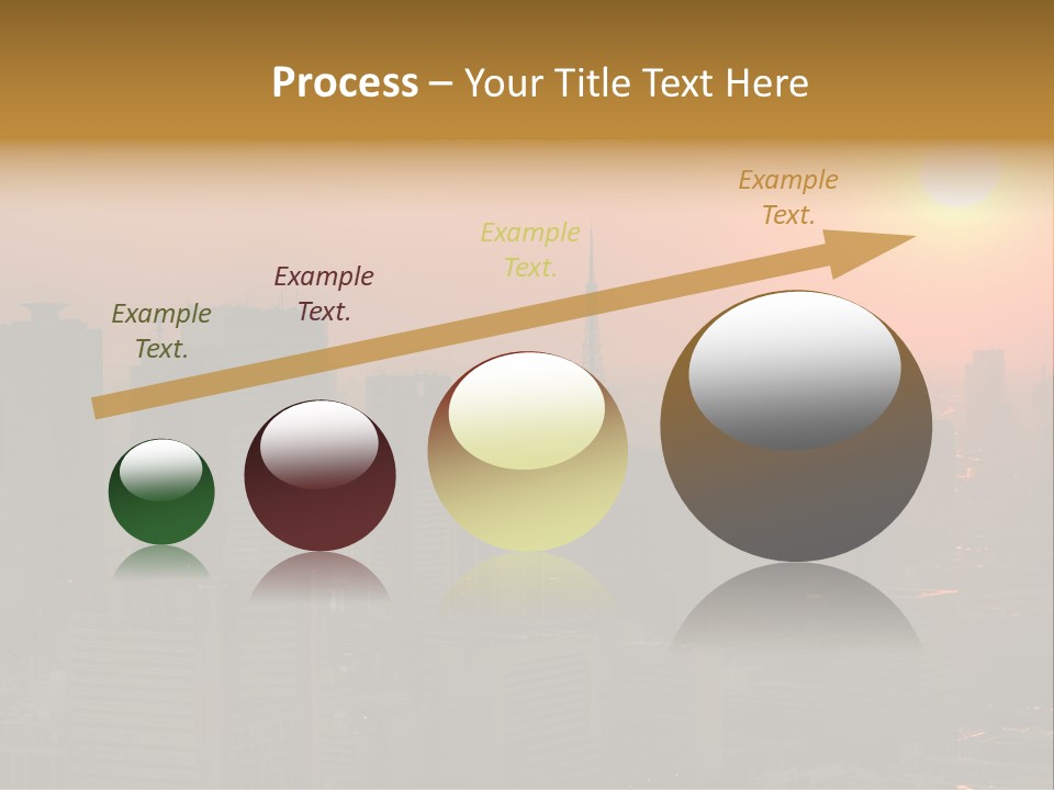 A City Skyline With The Sun Setting In The Background PowerPoint Template