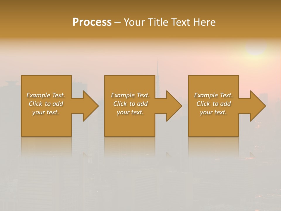 A City Skyline With The Sun Setting In The Background PowerPoint Template