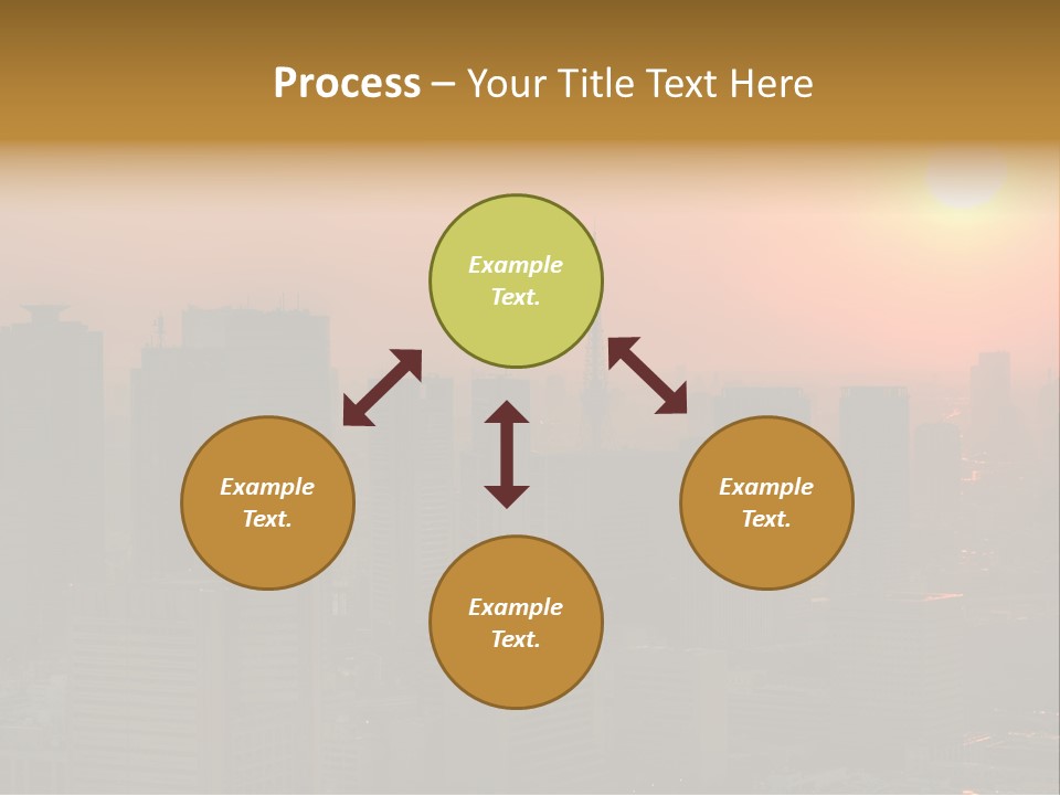A City Skyline With The Sun Setting In The Background PowerPoint Template