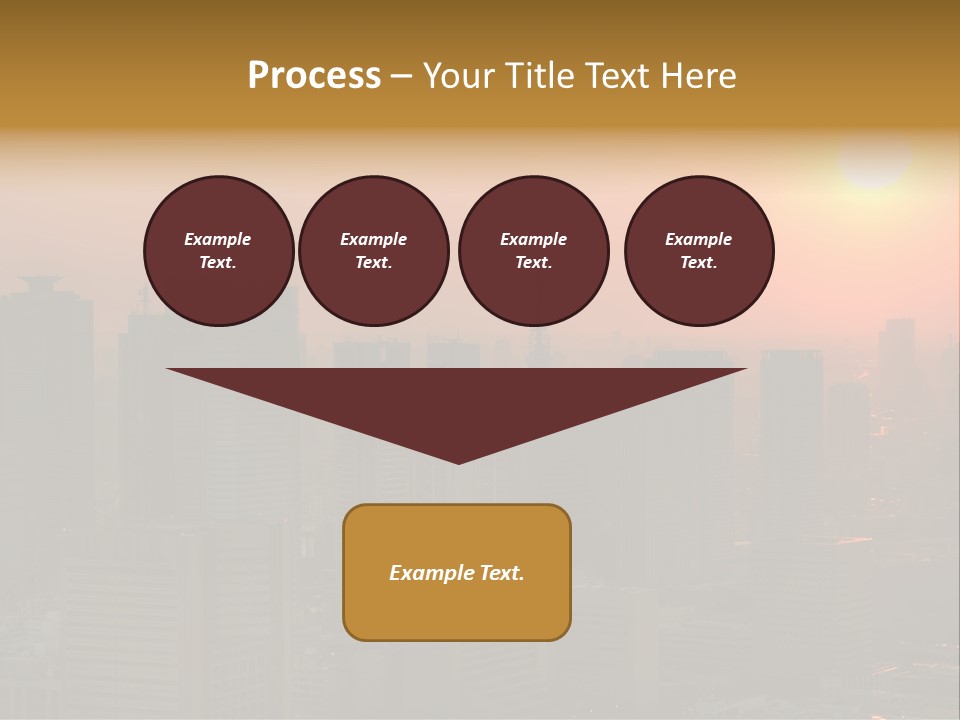 A City Skyline With The Sun Setting In The Background PowerPoint Template
