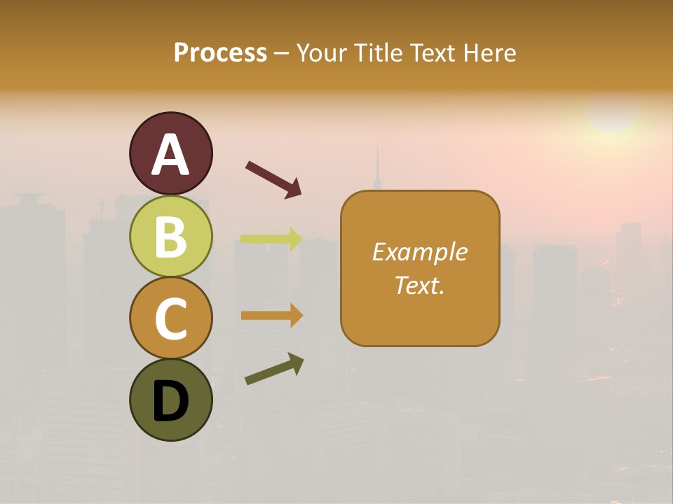 A City Skyline With The Sun Setting In The Background PowerPoint Template