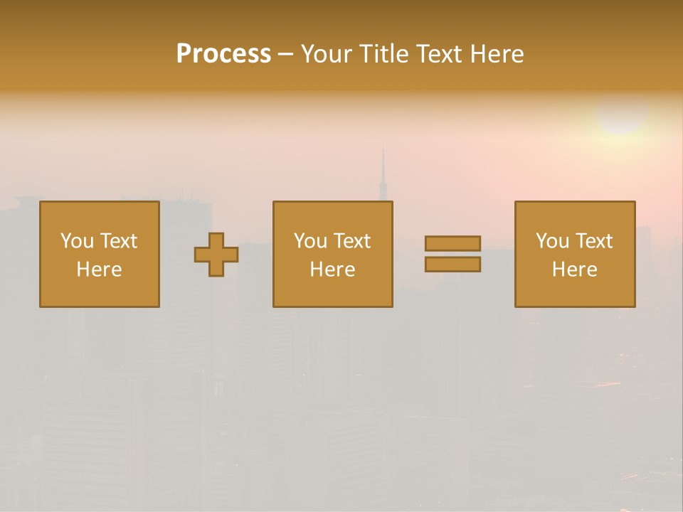 A City Skyline With The Sun Setting In The Background PowerPoint Template