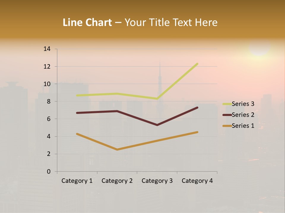 A City Skyline With The Sun Setting In The Background PowerPoint Template