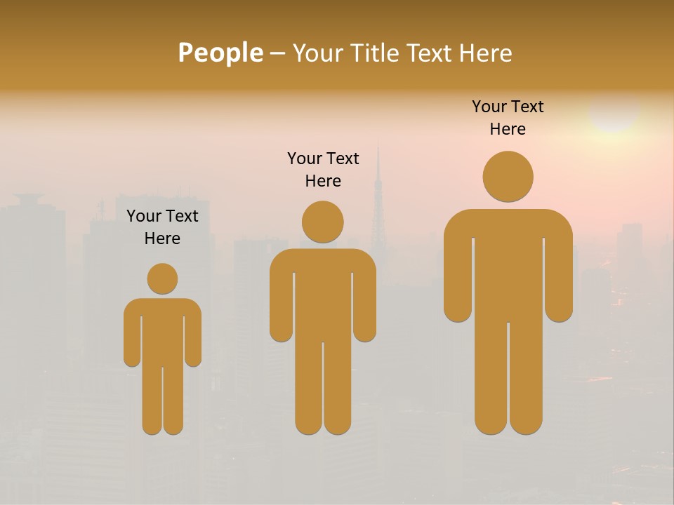 A City Skyline With The Sun Setting In The Background PowerPoint Template