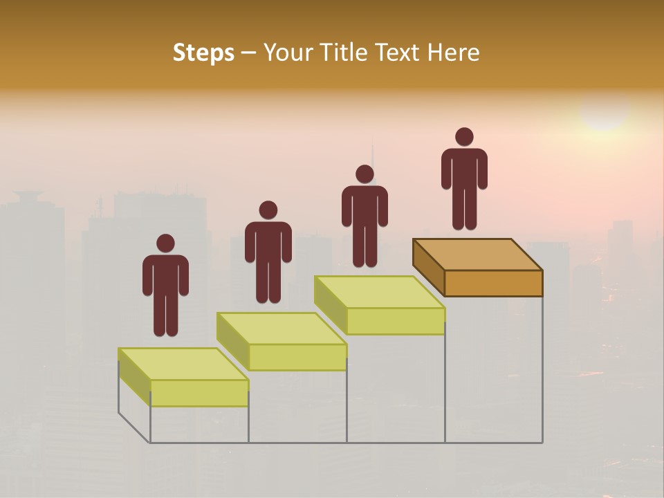 A City Skyline With The Sun Setting In The Background PowerPoint Template