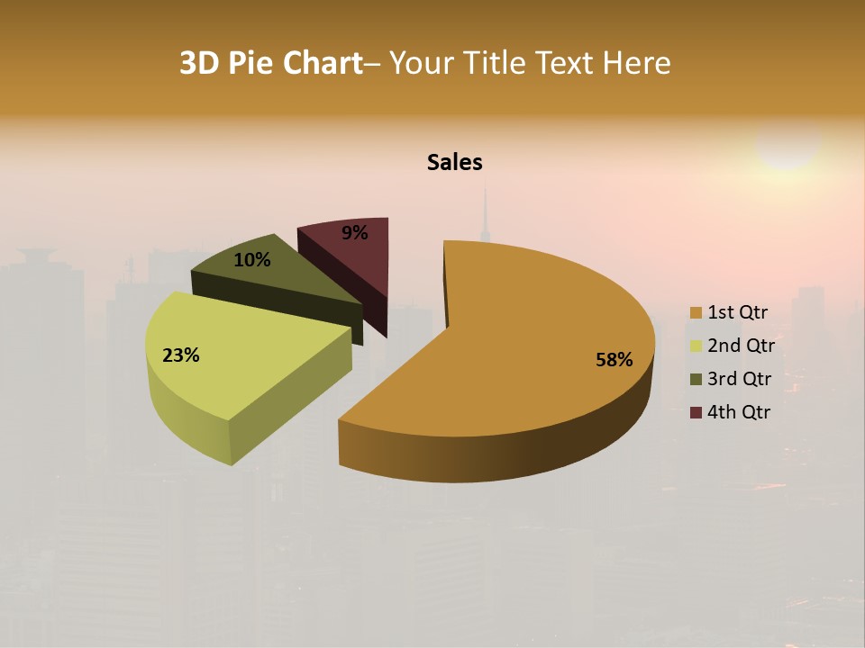 A City Skyline With The Sun Setting In The Background PowerPoint Template