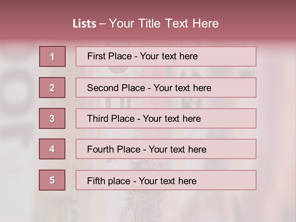 A Number Of Different Bank Notes On A Table PowerPoint Template