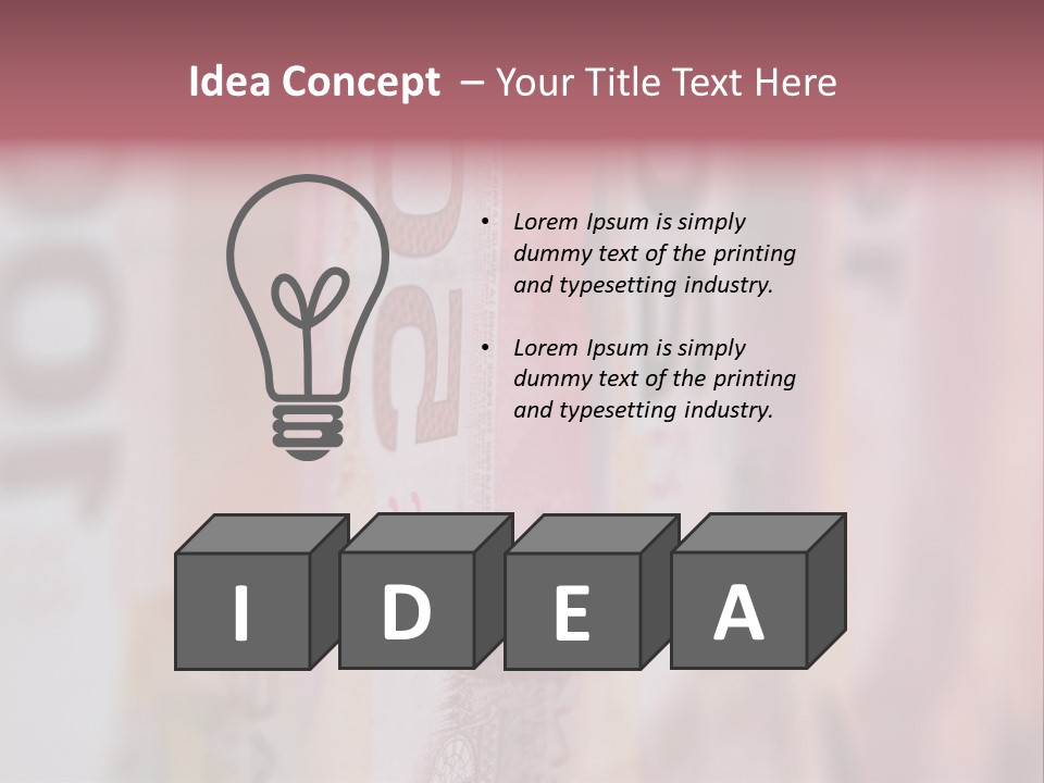 A Number Of Different Bank Notes On A Table PowerPoint Template