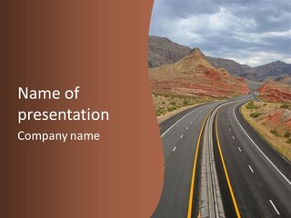 Sandstone Destination Roadway PowerPoint Template