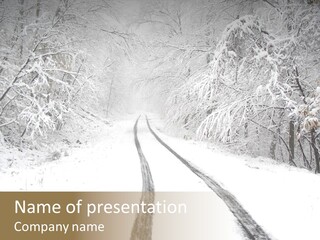 Nature Snowy Track PowerPoint Template