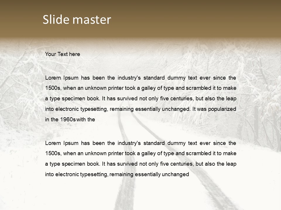 Nature Snowy Track PowerPoint Template