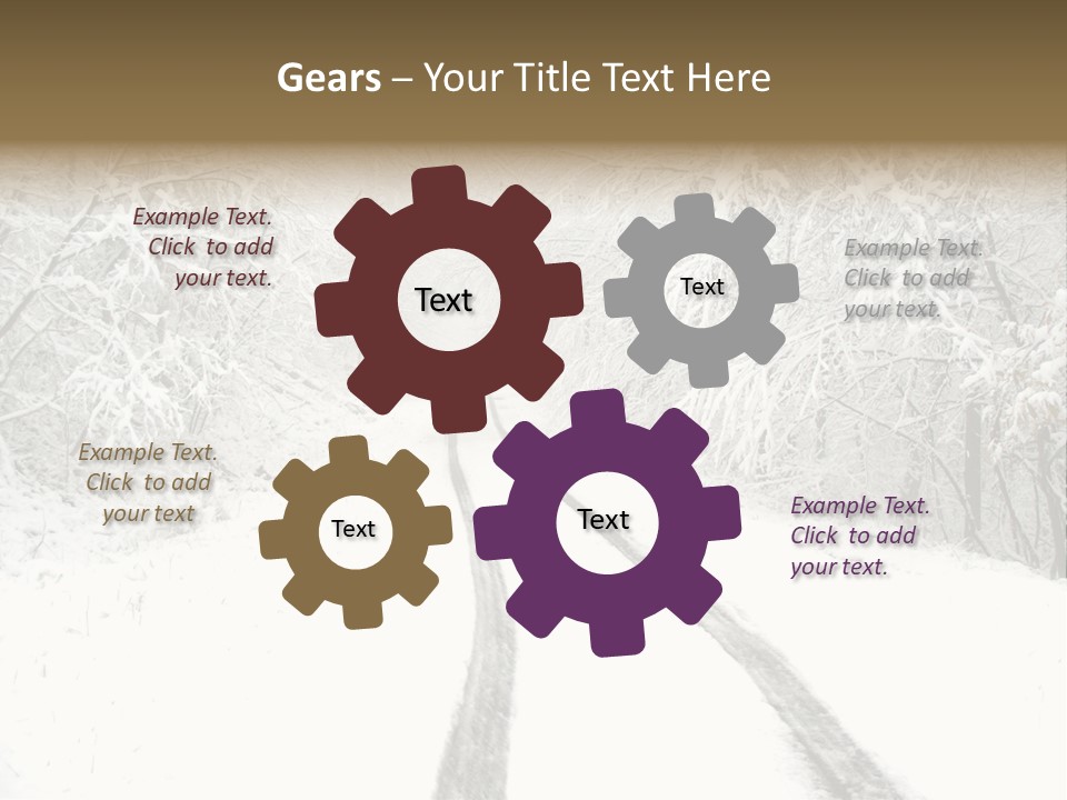 Nature Snowy Track PowerPoint Template