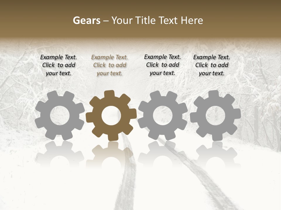 Nature Snowy Track PowerPoint Template