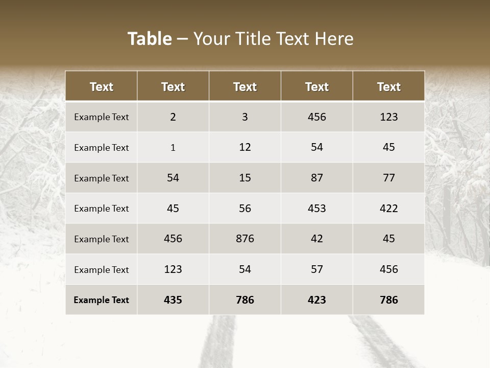 Nature Snowy Track PowerPoint Template