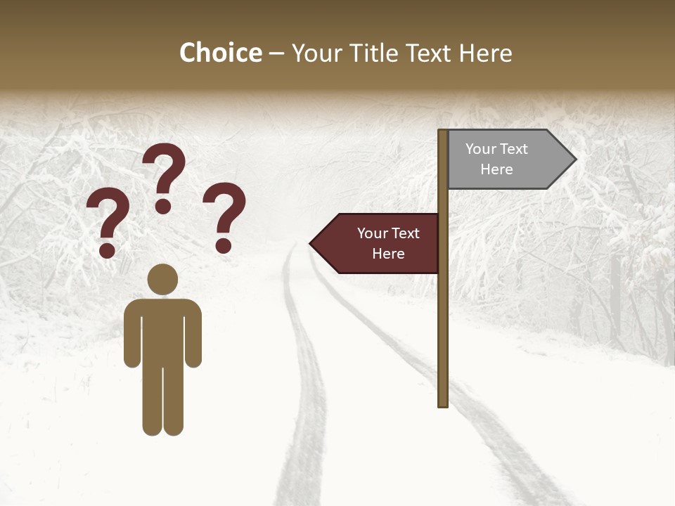 Nature Snowy Track PowerPoint Template