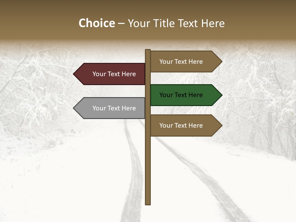 Nature Snowy Track PowerPoint Template