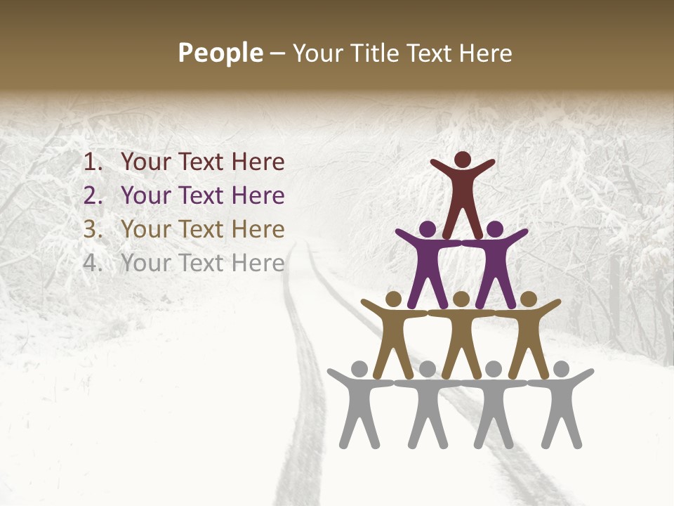 Nature Snowy Track PowerPoint Template