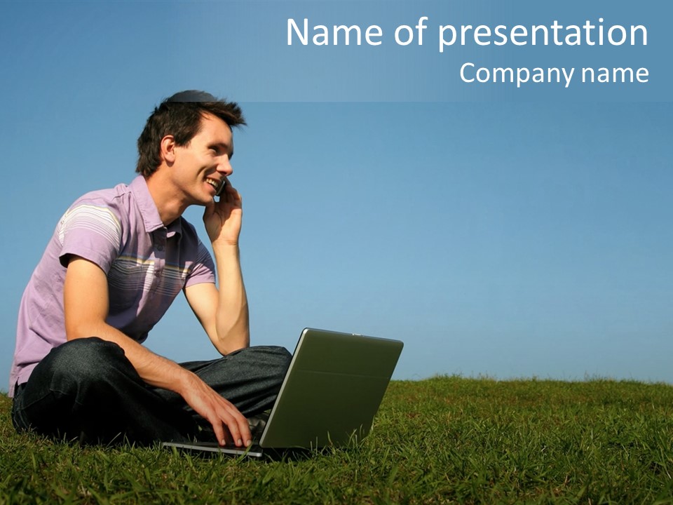 Entertaining Notebook Man PowerPoint Template