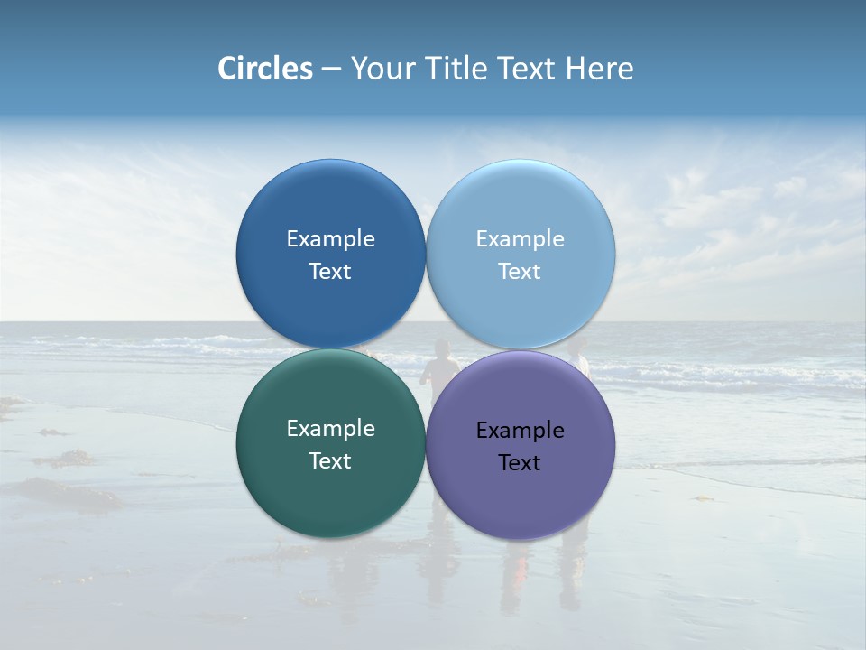 A Group Of People Running Along A Beach PowerPoint Template