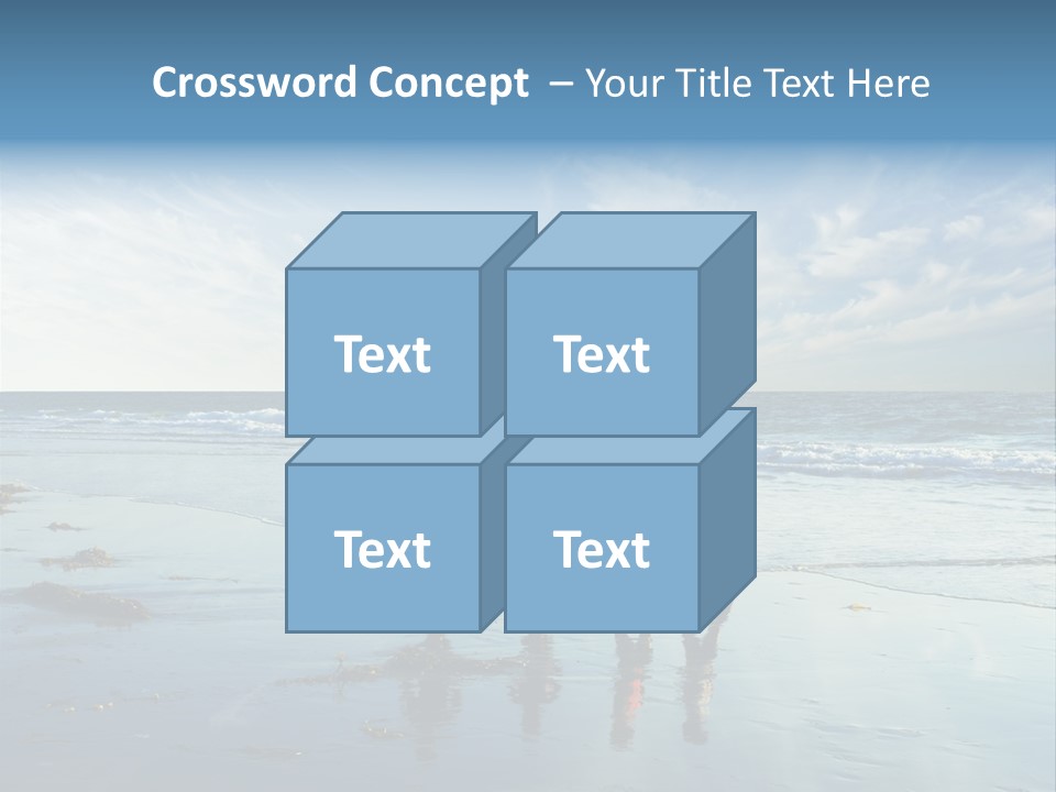 A Group Of People Running Along A Beach PowerPoint Template