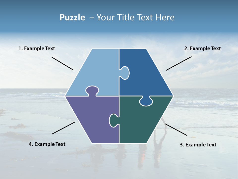 A Group Of People Running Along A Beach PowerPoint Template