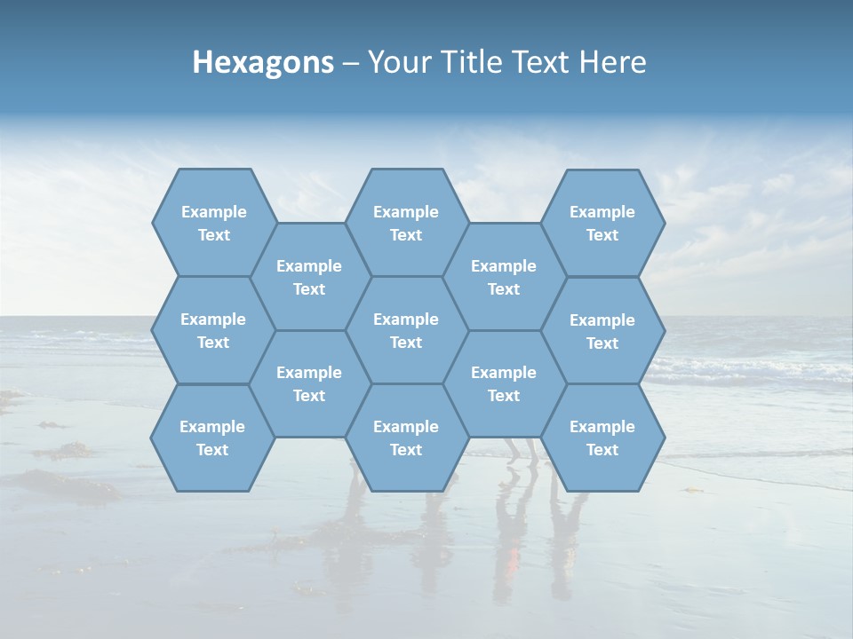 A Group Of People Running Along A Beach PowerPoint Template