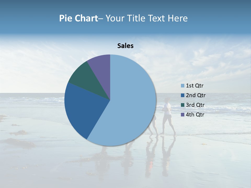 A Group Of People Running Along A Beach PowerPoint Template