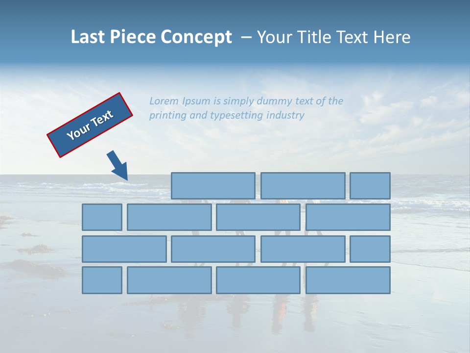 A Group Of People Running Along A Beach PowerPoint Template