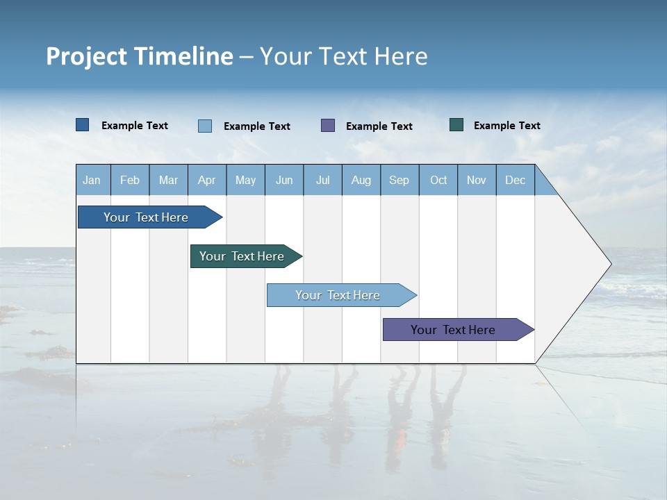 A Group Of People Running Along A Beach PowerPoint Template