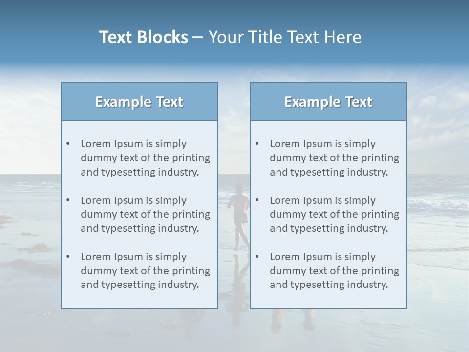 A Group Of People Running Along A Beach PowerPoint Template
