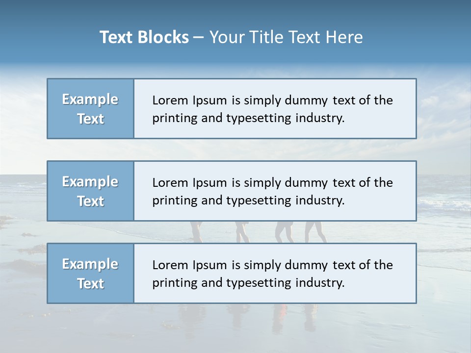 A Group Of People Running Along A Beach PowerPoint Template